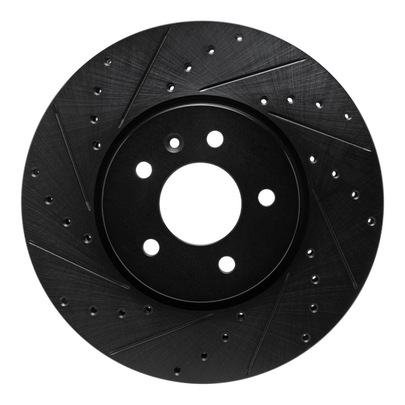 Buick Cascada Brake Rotor (1) - Front Left - R1 Concepts - Drilled & Slotted - Black - `14-`19